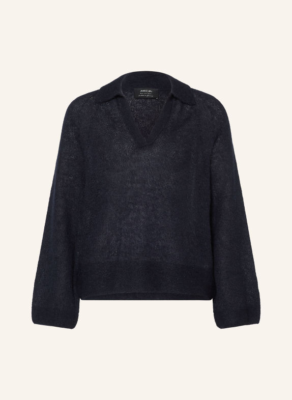 MARC CAIN Strick-Poloshirt mit Alpaka und Mohair 394 navy