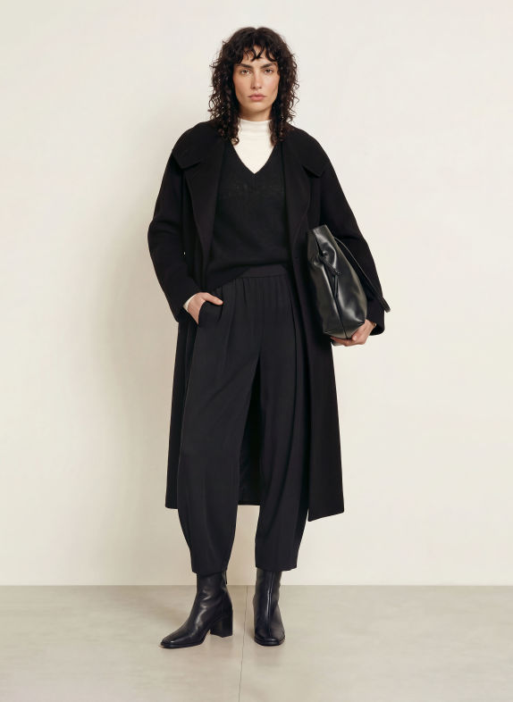 LISA YANG Wollmantel SCHWARZ