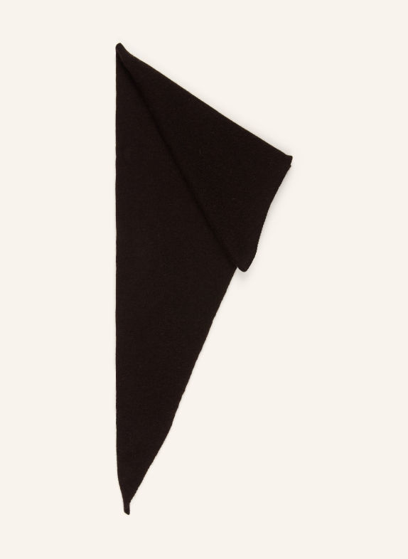 LISA YANG FLORIANNE triangular scarf made of cashmere DARK BROWN