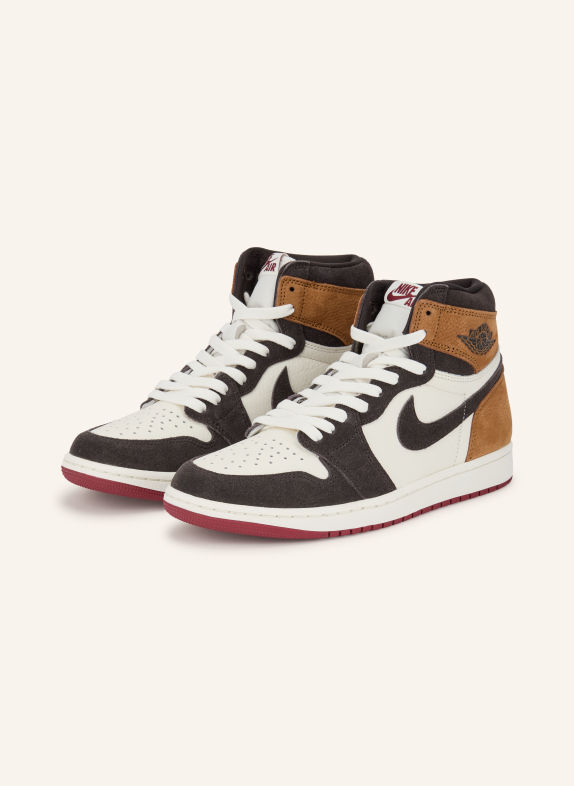 JORDAN Högskärade sneakers AIR JORDAN 1 RETRO HIGH OG LOVE LETTER MÖRKBRUN / KONJAK / VIT