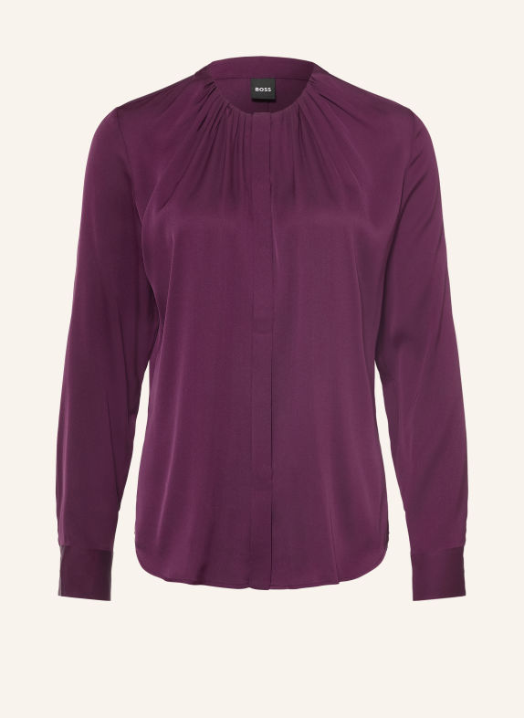 BOSS Bluse BANORAH mit Seide DUNKELLILA