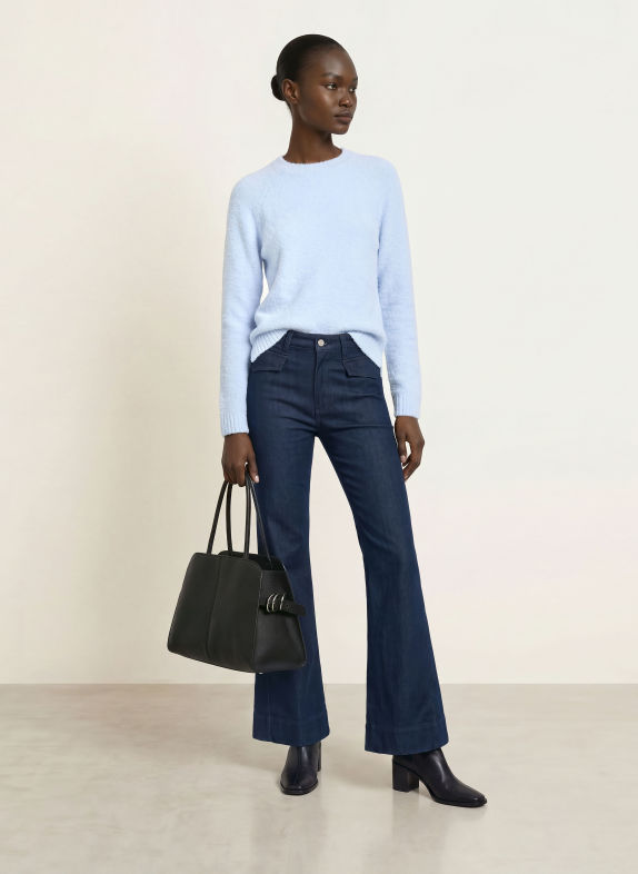 BOSS FEBISANA Bouclé Sweater LIGHT BLUE