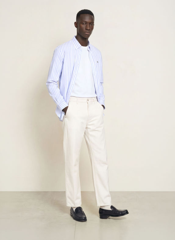 LACOSTE Oxfordhemd Regular Fit HELLBLAU / WEISS