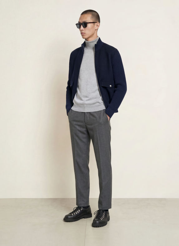 BERWICH Pantaloni din flanel NEGRONI Wide Fit GRI
