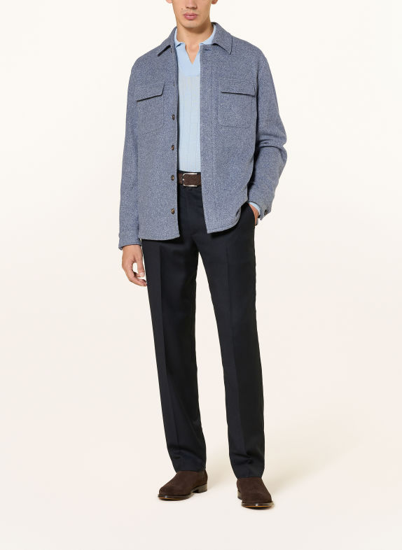 BERWICH Flanellhose NEGRONI Wide Fit DUNKELBLAU