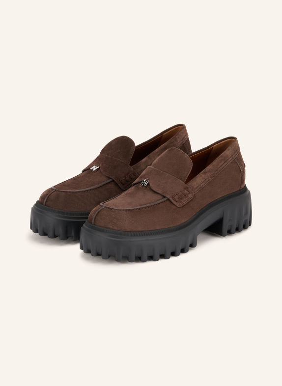 HOGAN Plateau-Loafers H700 MARRON FONCÉ / GOUD
