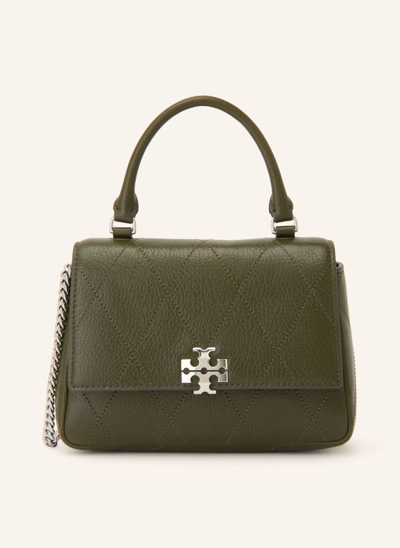 TORY BURCH CHARLIE MINI Crossbody Bag DARK GREEN / SILVER
