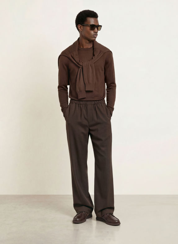 BOSS Pullover LENO DUNKELBRAUN
