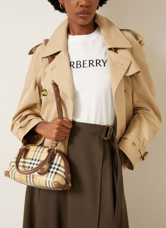 BURBERRY Handtasche PRIMROSE BEIGE / BRAUN / ROT
