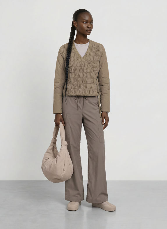 JEANNE BARET SKYE Wrap Jacket BROWN