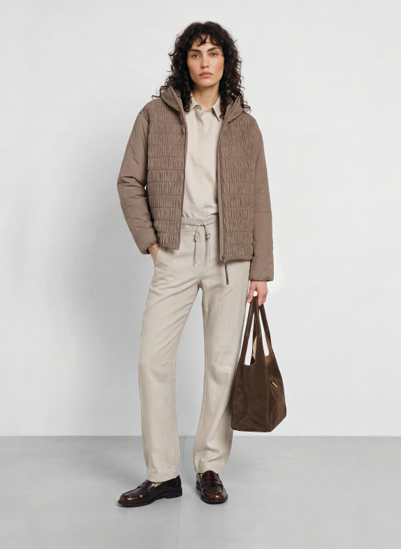 JEANNE BARET Gewatteerde jas SKYE TAUPE