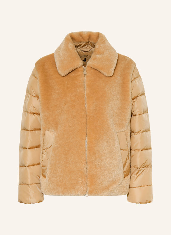 SAVE THE DUCK HANA Teddy Fur Jacket in a Mix of Materials CAMEL