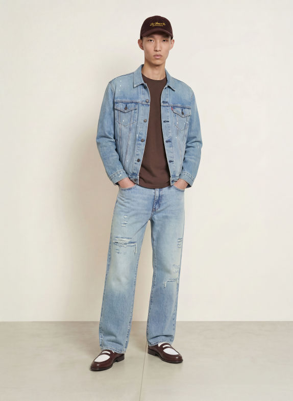 Levi's® Destroyed Jeans 568 Loose Straight Fit 61 Light Indigo - Worn In