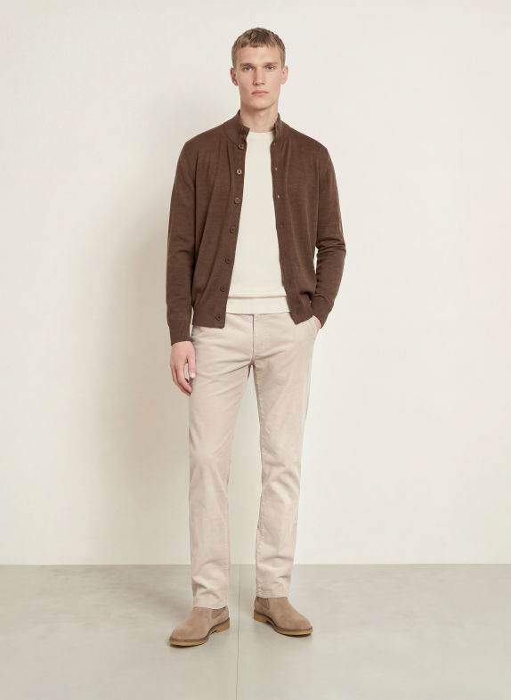 OLYMP SIGNATURE Gilet en laine mérinos MARRON FONCÉ