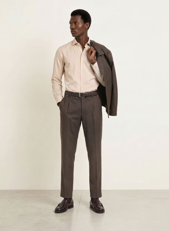 OLYMP SIGNATURE Hemd tailored fit BEIGE / CREME