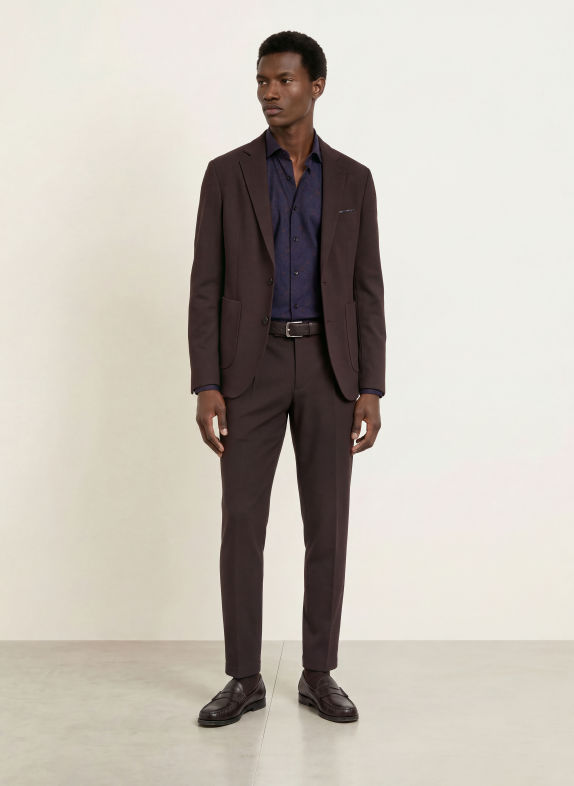OLYMP SIGNATURE Hemd Casual tailored fit DUNKELBLAU / COGNAC