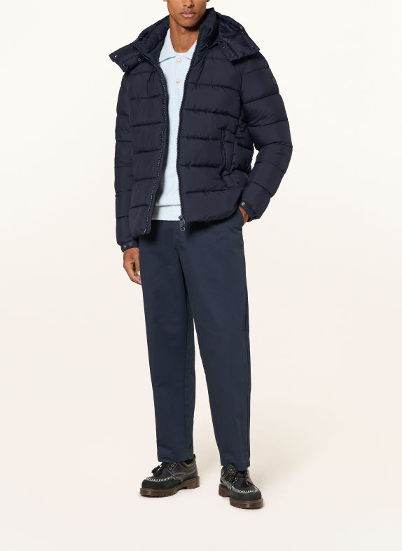 SAVE THE DUCK BORIS Quilted Jacket with Detachable Hood DARK BLUE