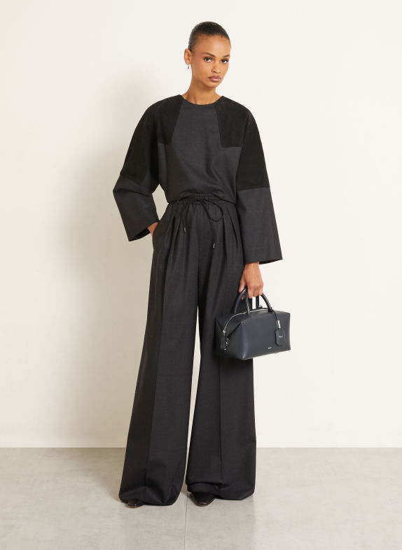 Max Mara Handtas HOLDALL MEDIUM DONKERGRIJS / ZILVER