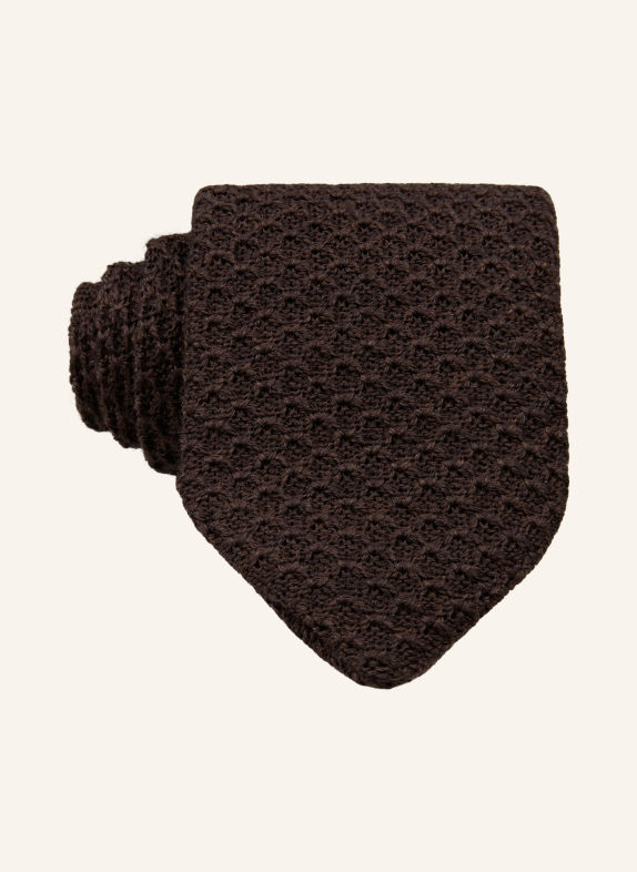OLYMP SIGNATURE Knitted Tie DARK BROWN