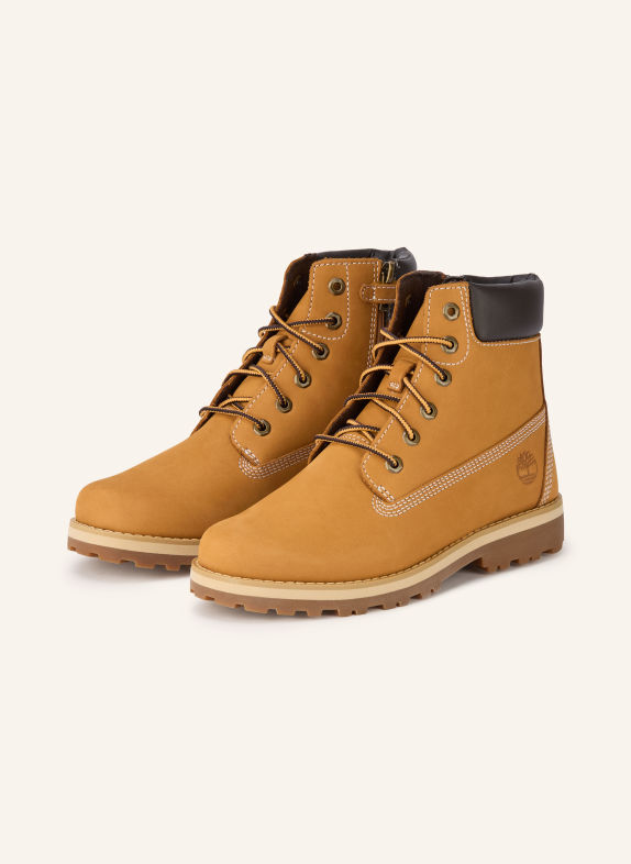 Timberland COURMA KID Lace-up boots COGNAC / DARK BROWN
