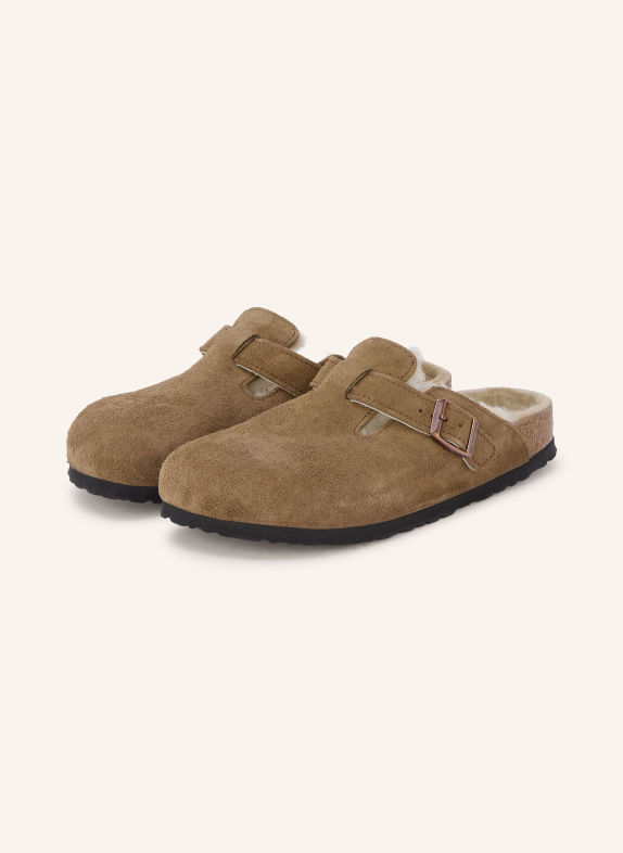 BIRKENSTOCK Pantofle BOSTON SHEARLING ČERNOŠEDÁ