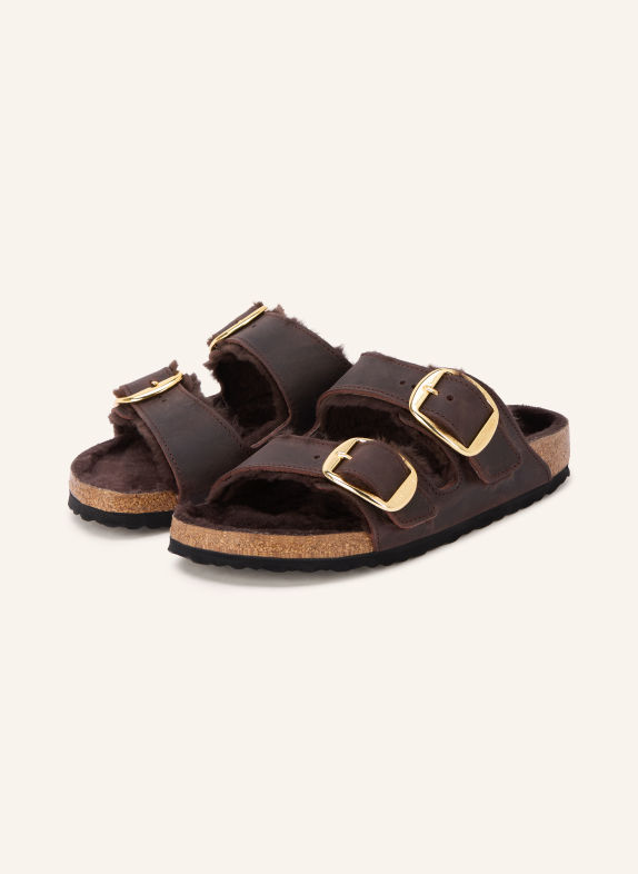BIRKENSTOCK Sandales ouvertes ARIZONA SHEARLING MARRON FONCÉ