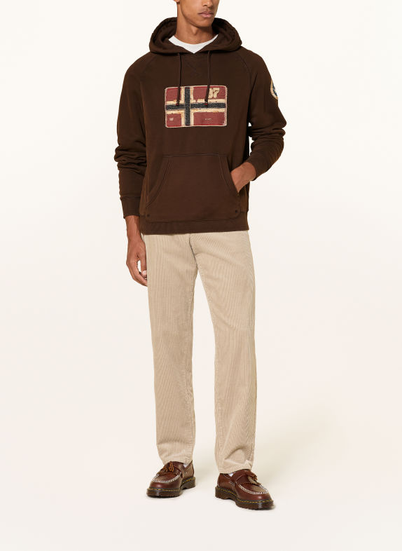 NAPAPIJRI Hoodie B-ARCHIVE MARRON FONCÉ