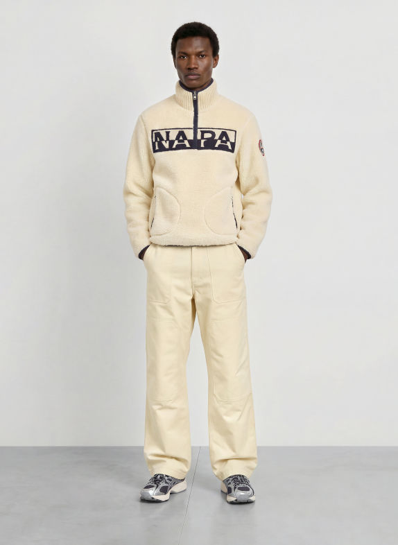 NAPAPIJRI Broek met oversized pasvorm BEIGE