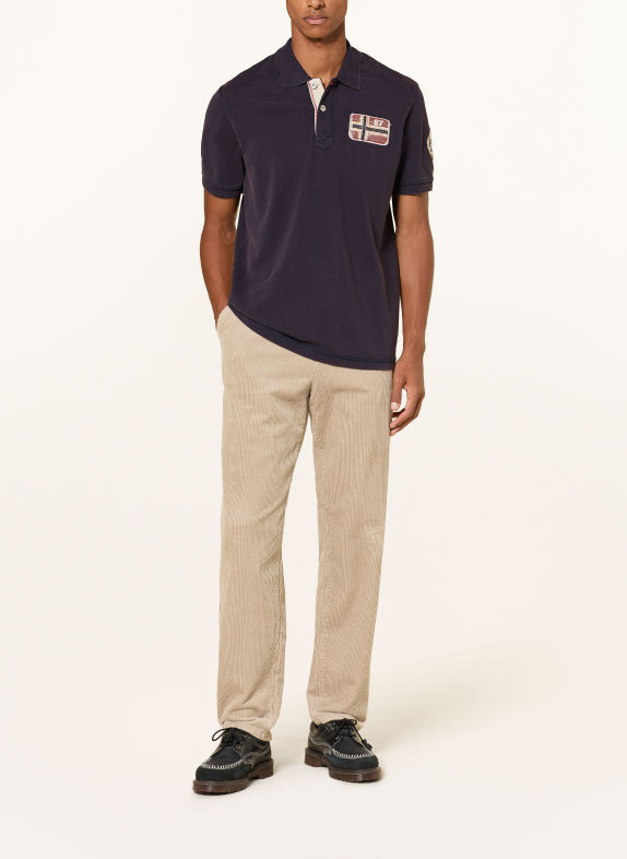 NAPAPIJRI Piqué-poloshirt E-ARCHIVE DONKERBLAUW