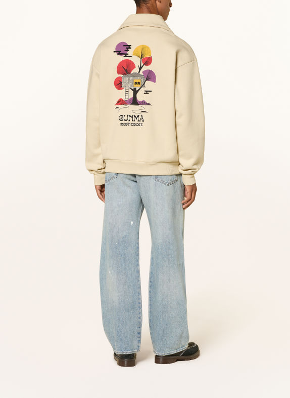 NAPAPIJRI Pull col zippé B-TENRI HZ ÉCRU / ROUGE / NOIR