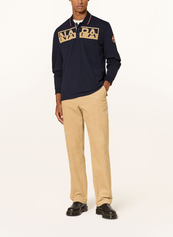 NAPAPIJRI Jersey-poloshirt E-ARCHIVE Relaxed Fit DONKERBLAUW / BEIGE / ROOD