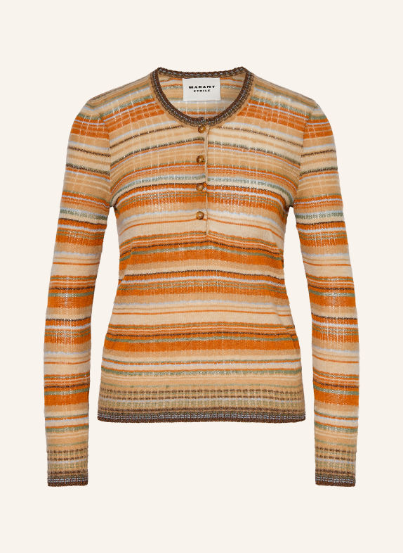 MARANT ÉTOILE Pullover FREDERICA mit Leinen und Glitzergarn ORANGE / BEIGE / PETROL