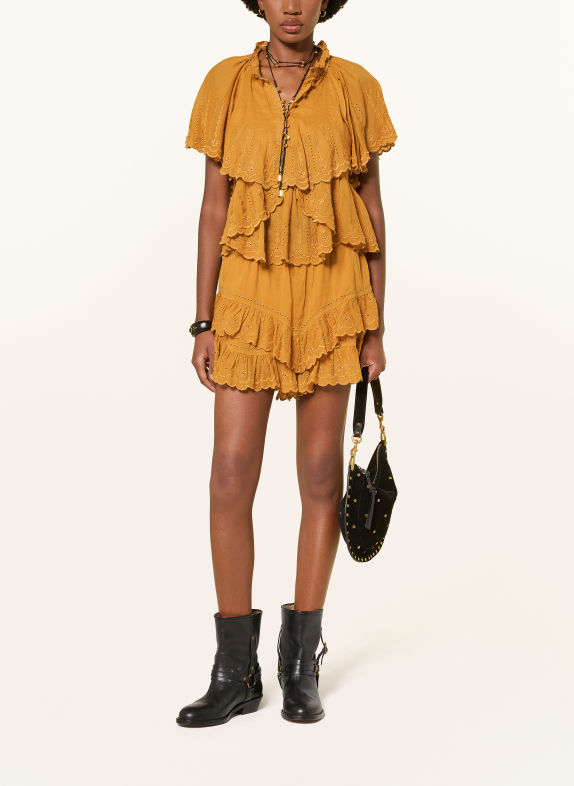 MARANT ÉTOILE Blusenshirt LORNA mit Rüschen COGNAC