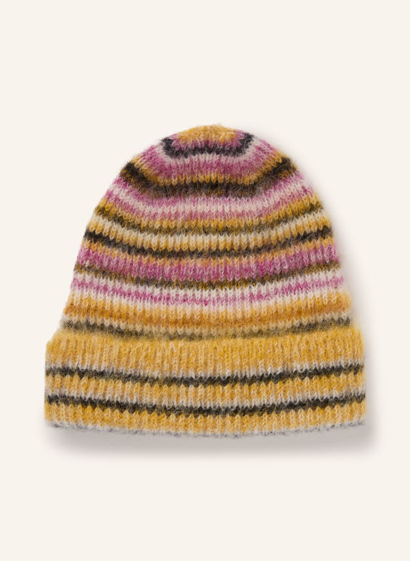MARANT ÉTOILE Beanie MORENNE mit Mohair GELB / FUCHSIA / SCHWARZ