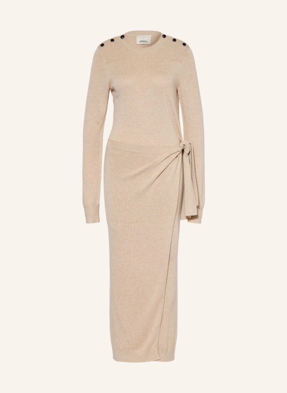 MARANT ÉTOILE JOZIRA knit dress with a wrap-style design BEIGE