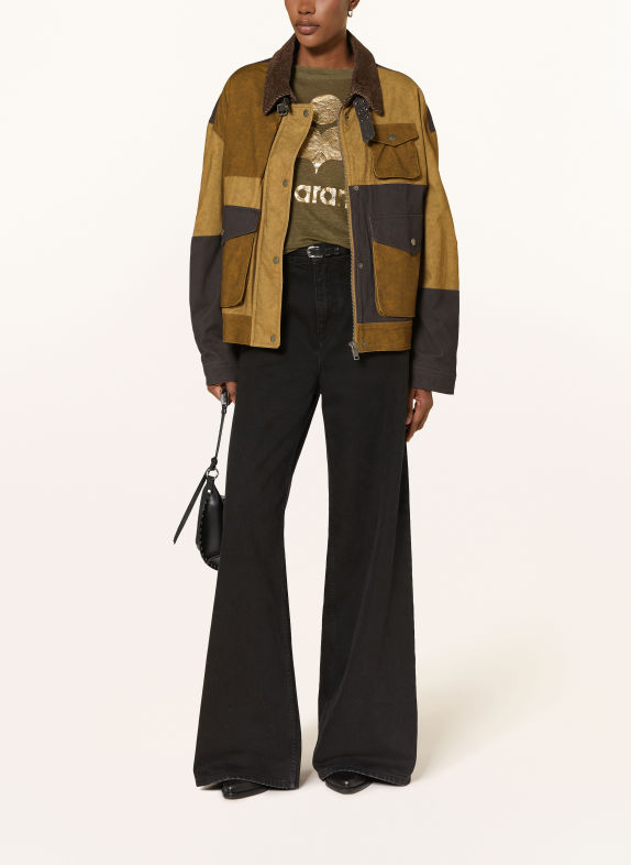 MARANT ÉTOILE Field jacket RISLA KAKI / CAMEL / ZWART
