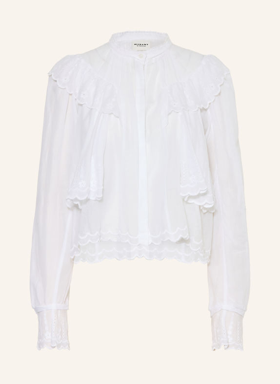 MARANT ÉTOILE Bluse KELMON mt Lochspitze und Rüschen WEISS