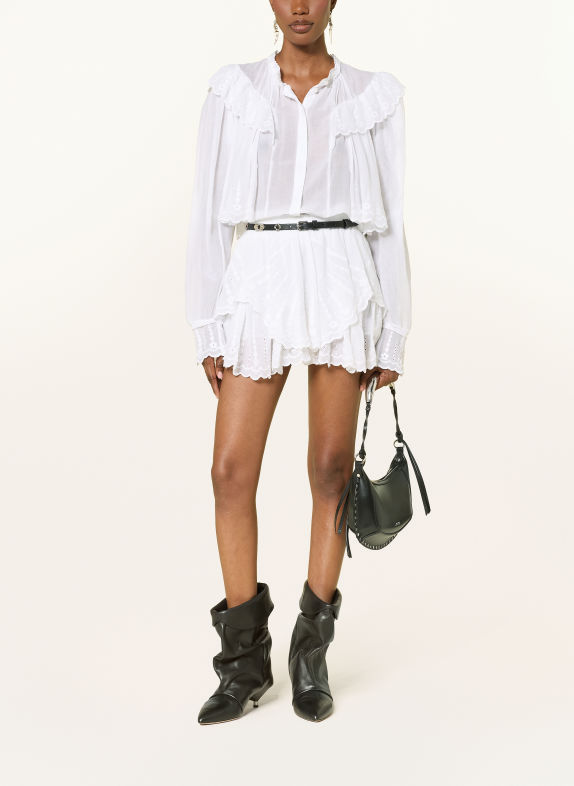 MARANT ÉTOILE Bluse KELMON mt Lochspitze und Rüschen WEISS