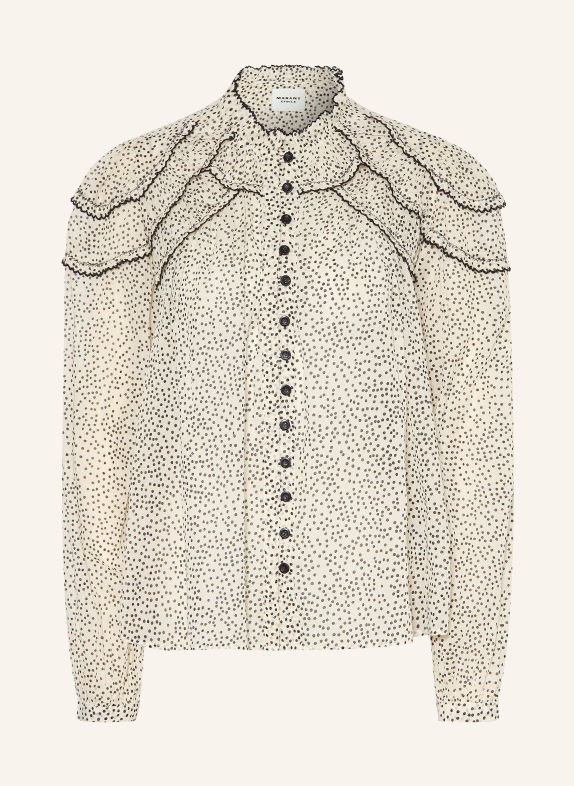 MARANT ÉTOILE CHRISTA Blouse with Ruffles ECRU / BLACK