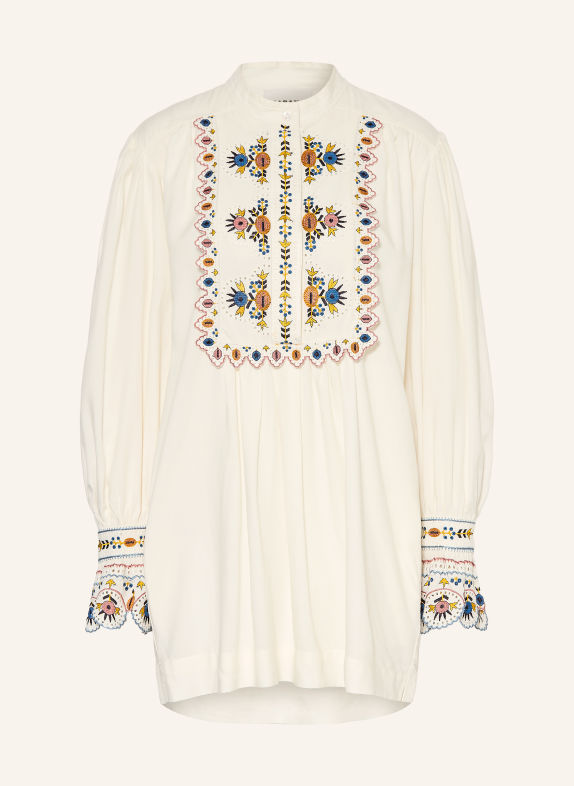 MARANT ÉTOILE MERVA Dress with Openwork Lace ECRU / DUSKY PINK / BLUE