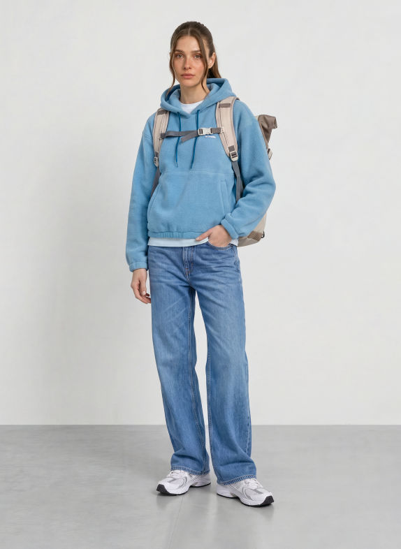 Columbia TIMBER MEADOW MTR Fleece hoodie LIGHT BLUE