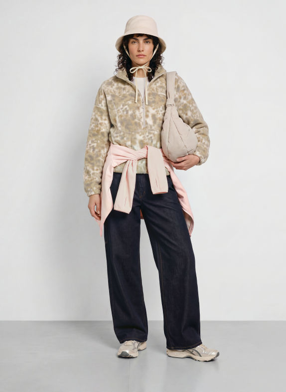 Columbia TIMBER MEADOW MTR Anorak Jacket BEIGE / GRAY / WHITE