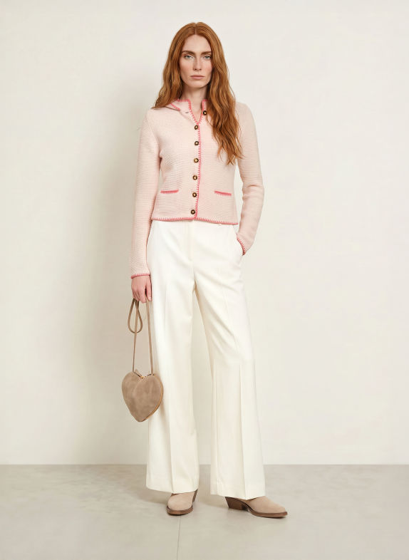 Johann & Johanna Strickjacke CREME / ROSA