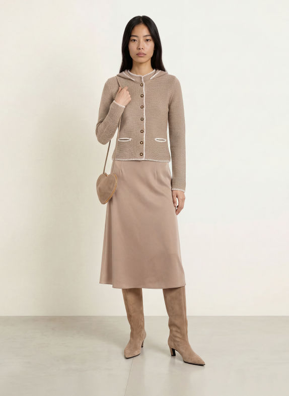 Johann & Johanna Strickjacke TAUPE / CREME