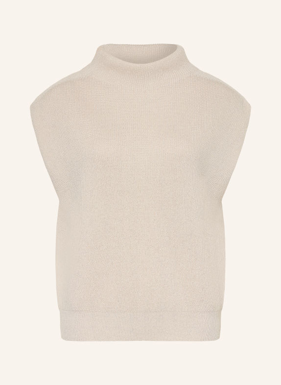 PESERICO Sweater vest with glitter yarn CREAM