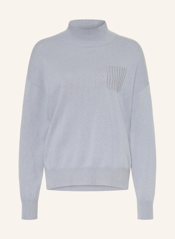 PESERICO Sweater with gemstones BLUE GRAY
