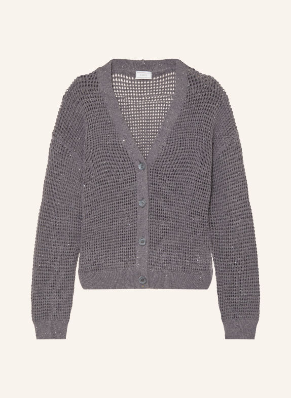 PESERICO Strickjacke mit Pailletten GRAU