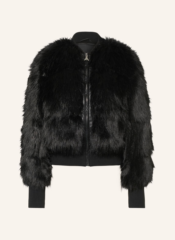 PATRIZIA PEPE Faux Fur Jacket BLACK