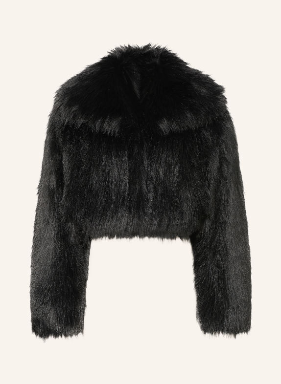 PATRIZIA PEPE Faux Fur Jacket BLACK