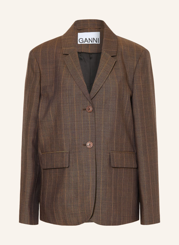GANNI Blazer DUNKELBRAUN / CAMEL